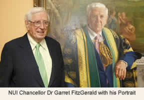 Dr Garret FitzGerald with his Portrait