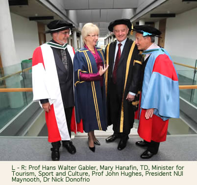 Prof Hans Walter Gabler, Mary Hanafin, TD, Minister for Tourism, Sport and Culture, Prof John Hughes, President NUI Maynooth, Dr Nick Donofrio