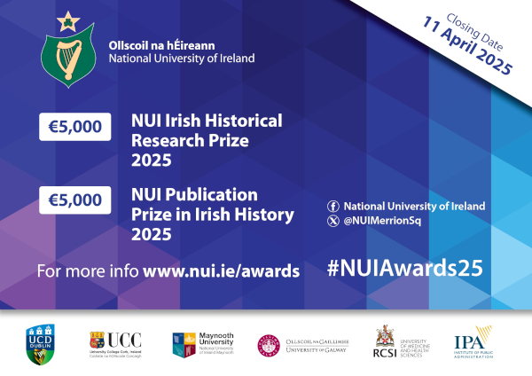 2025 NUI Irish Historical Research Prize and Publication Prize in Irish History information image