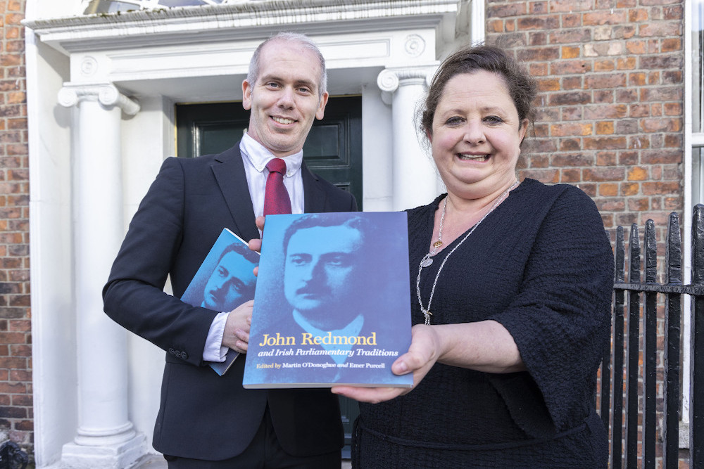 Dr Martin O’Donoghue and Dr Emer Purcell with their publication John Redmond and Irish Parliamentary Traditions