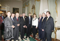Group picture with the president and members of NUI and QUB